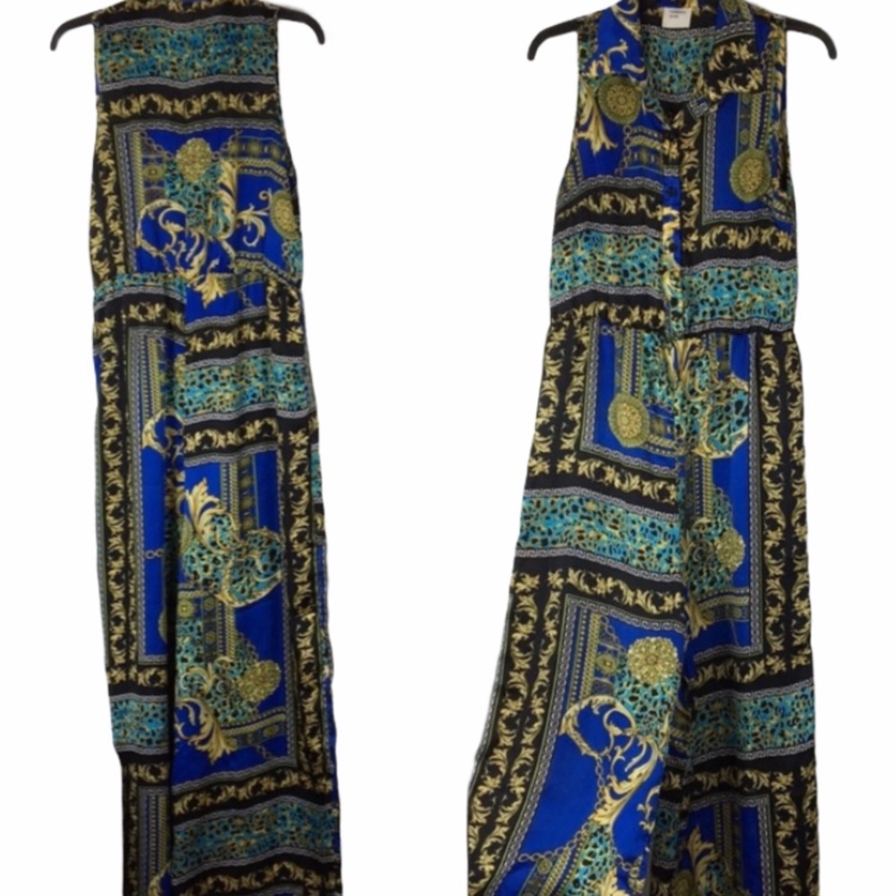 Scarf Print Jumpsuit Sz Medium